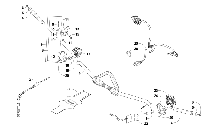 Parts Diagram for Arctic Cat 2016 PANTERA 7000 XT LTD SNOWMOBILE HANDLEBAR AND CONTROLS