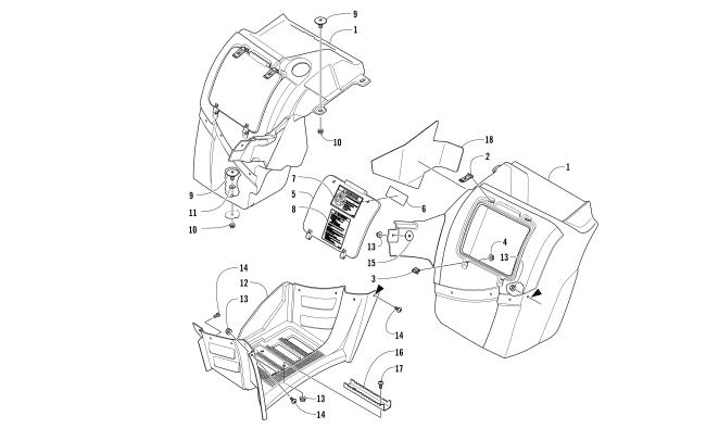 Parts Diagram for Arctic Cat 2017 TBX 700 EPS ATV STORAGE BOX ASSEMBLY