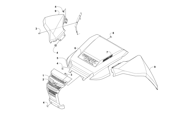 Parts Diagram for Arctic Cat 2016 WILDCAT 4X ATV FRONT PANEL ASSEMBLY