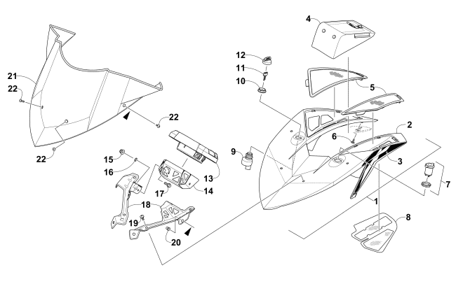 Parts Diagram for Arctic Cat 2016 M 6000 LTD 153 SNOWMOBILE WINDSHIELD AND INSTRUMENTS ASSEMBLIES