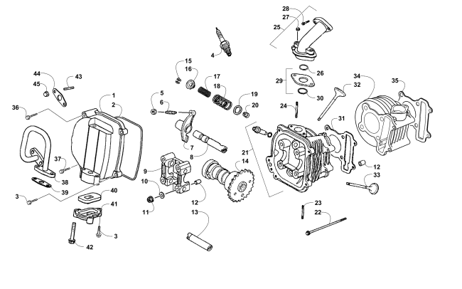 Parts Diagram for Arctic Cat 2018 ALTERRA 90 ATV CYLINDER HEAD ASSEMBLY