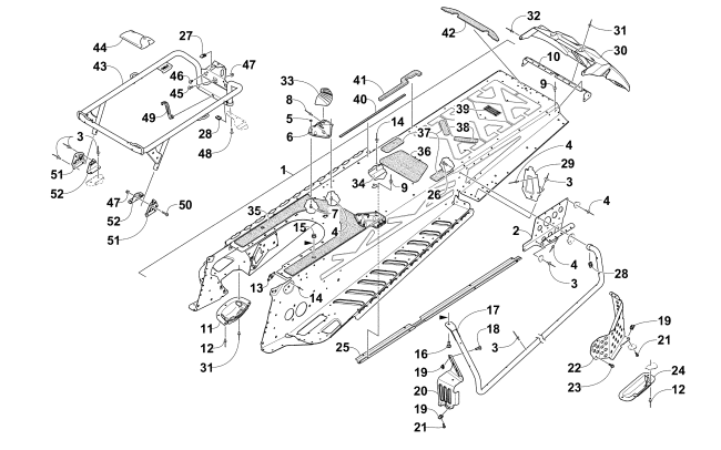 Parts Diagram for Arctic Cat 2016 XF 7000 CROSS-TOUR SNOWMOBILE TUNNEL AND REAR RACK ASSEMBLY (Early Build)
