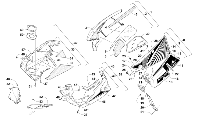 Parts Diagram for Arctic Cat 2016 XF 7000 CROSS-TOUR SNOWMOBILE SKID PLATE AND SIDE PANEL ASSEMBLY