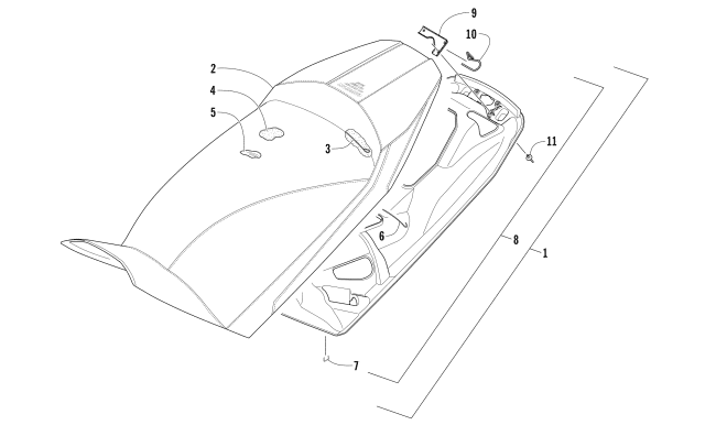 Parts Diagram for Arctic Cat 2016 XF 7000 CROSSTOUR SNOWMOBILE SEAT ASSEMBLY