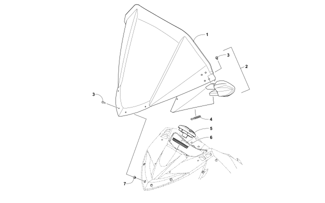 Parts Diagram for Arctic Cat 2017 BEARCAT 7000 XT SNOWMOBILE WINDSHIELD AND INSTRUMENTS ASSEMBLIES