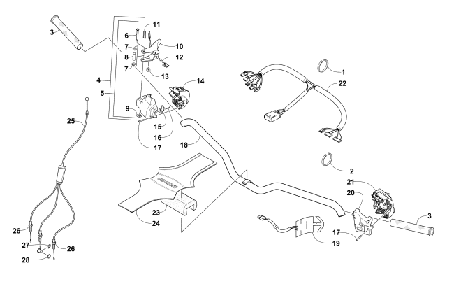 Parts Diagram for Arctic Cat 2016 LYNX 2000 SNOWMOBILE HANDLEBAR AND CONTROLS