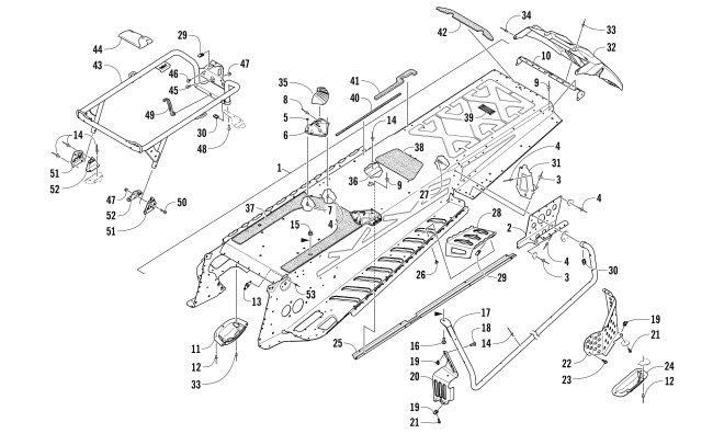 Parts Diagram for Arctic Cat 2017 PANTERA 3000 SNOWMOBILE TUNNEL AND REAR RACK ASSEMBLY