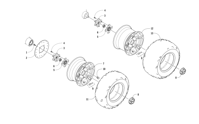 Parts Diagram for Arctic Cat 2016 HDX 700 XT ATV WHEEL AND TIRE ASSEMBLY