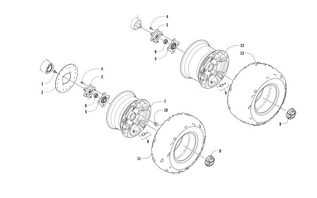 Parts Diagram for Arctic Cat 2017 PROWLER 1000 XT ATV WHEEL AND TIRE ASSEMBLY