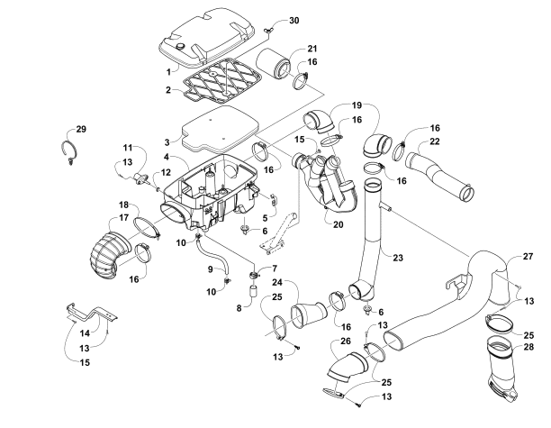 Parts Diagram for Arctic Cat 2016 PROWLER 700 XT EPS ATV AIR INTAKE ASSEMBLY