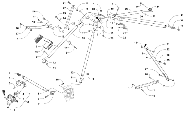 Parts Diagram for Arctic Cat 2017 M 6000 SNO PRO ES 153 SNOWMOBILE STEERING SUPPORT ASSEMBLY