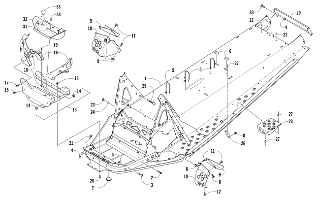 Parts Diagram for Arctic Cat 2016 LYNX 2000 LT SNOWMOBILE CHASSIS ASSEMBLY