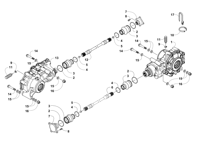 Parts Diagram for Arctic Cat 2016 PROWLER 700 XT EPS ATV DRIVE TRAIN ASSEMBLY