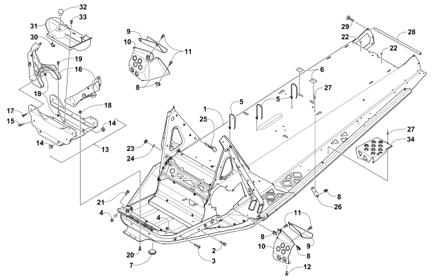 Parts Diagram for Arctic Cat 2017 BEARCAT 2000 LT SNOWMOBILE CHASSIS ASSEMBLY