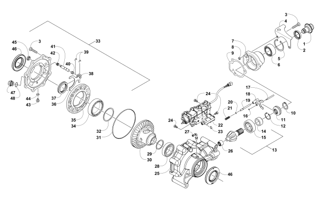 Parts Diagram for Arctic Cat 2017 PROWLER 700 XT ATV FRONT DRIVE GEARCASE ASSEMBLY