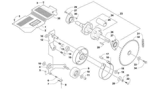 Parts Diagram for Arctic Cat 2016 ZR 120 SNOWMOBILE DRIVE TRAIN SHAFT AND BRAKE ASSEMBLIES