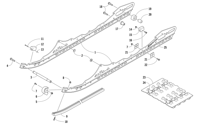 Parts Diagram for Arctic Cat 2017 XF 7000 CROSSTOUR SNOWMOBILE SLIDE RAIL AND TRACK ASSEMBLY