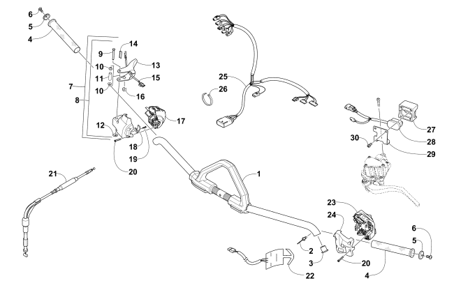 Parts Diagram for Arctic Cat 2016 BEARCAT 7000 XT GROOMER SPECIAL SNOWMOBILE HANDLEBAR AND CONTROLS