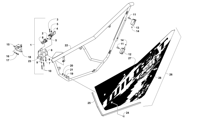 Parts Diagram for Arctic Cat 2016 WILDCAT TRAIL SE EPS / ATV DOOR ASSEMBLY