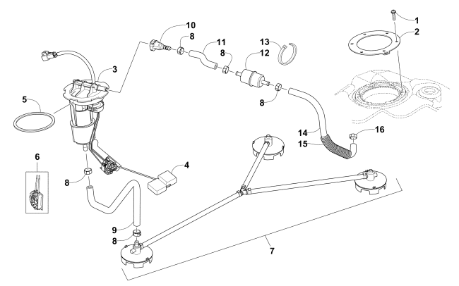 Parts Diagram for Arctic Cat 2017 ZR 5000 LXR 137 SNOWMOBILE FUEL PUMP ASSEMBLY