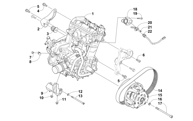 Parts Diagram for Arctic Cat 2016 ZR 5000 LXR SNOWMOBILE ENGINE AND RELATED PARTS