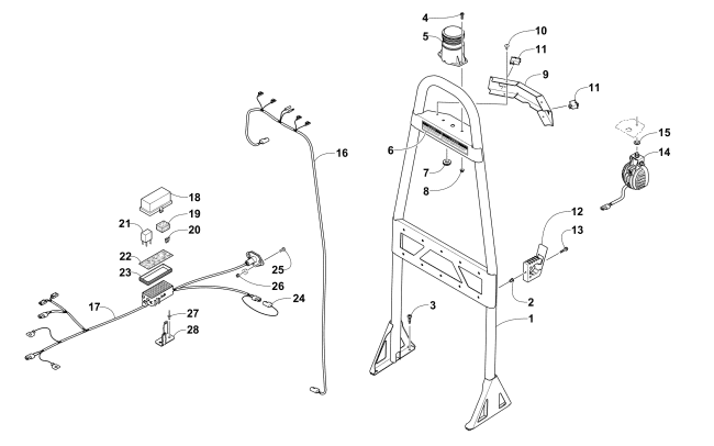 Parts Diagram for Arctic Cat 2016 BEARCAT 7000 XT GROOMER SPECIAL SNOWMOBILE STROBE AND TAILLIGHT ASSEMBLY