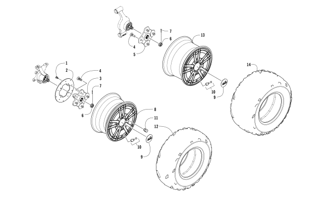 Parts Diagram for Arctic Cat 2017 ALTERRA 700 XT EPS INERNATIONAL ATV WHEEL AND TIRE ASSEMBLY
