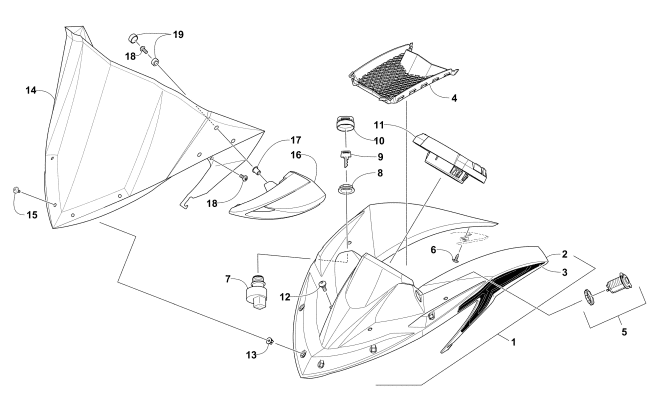 Parts Diagram for Arctic Cat 2016 XF 7000 CROSSTREK SNOWMOBILE WINDSHIELD AND INSTRUMENTS ASSEMBLIES