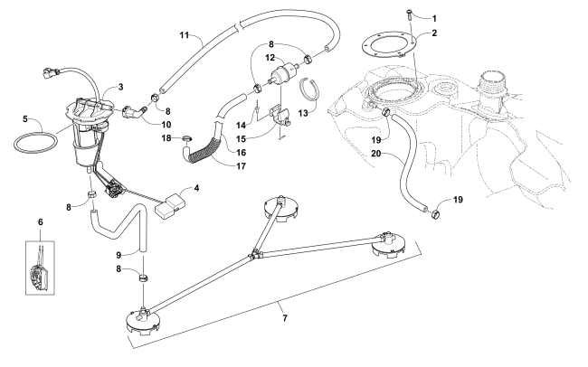 Parts Diagram for Arctic Cat 2016 XF 9000 HIGH COUNTRY LTD 141 SNOWMOBILE FUEL PUMP ASSEMBLY