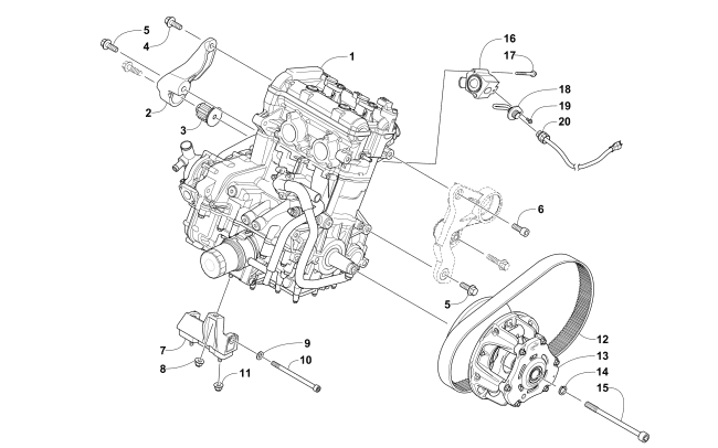 Parts Diagram for Arctic Cat 2016 ZR 9000 RR 129 SNOWMOBILE ENGINE AND RELATED PARTS