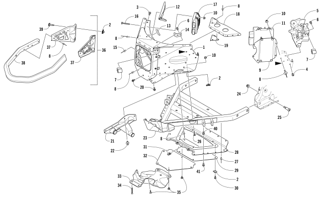 Parts Diagram for Arctic Cat 2017 ZR 7000 SNO PRO 137 SNOWMOBILE FRONT BUMPER AND FRAME ASSEMBLY