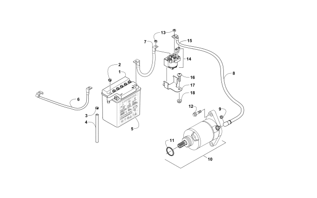 Parts Diagram for Arctic Cat 2016 ALTERRA 400 ATV BATTERY AND STARTER ASSEMBLY