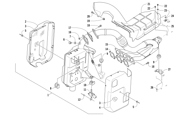 Parts Diagram for Arctic Cat 2018 ZR 7000 LTD 137 SNOWMOBILE EXHAUST ASSEMBLY