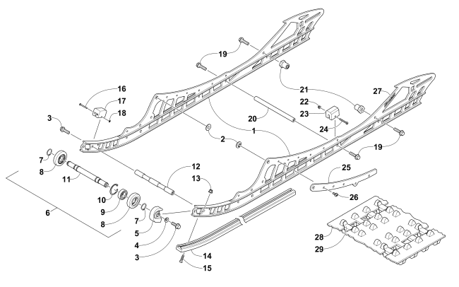Parts Diagram for Arctic Cat 2016 XF 9000 HIGH COUNTRY LTD 141 SNOWMOBILE SLIDE RAIL AND TRACK ASSEMBLY