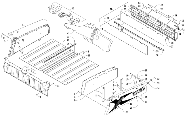 Parts Diagram for Arctic Cat 2016 HDX 700 XT SE / ATV CARGO BOX AND TAILGATE ASSEMBLY