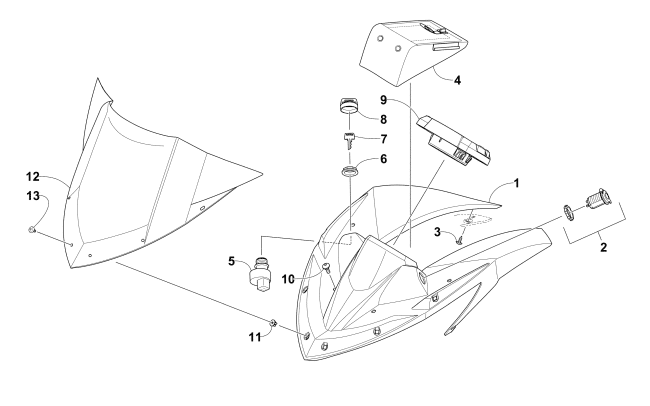 Parts Diagram for Arctic Cat 2016 ZR 7000 EL TIGRE LTD 129 SNOWMOBILE WINDSHIELD AND INSTRUMENTS ASSEMBLIES