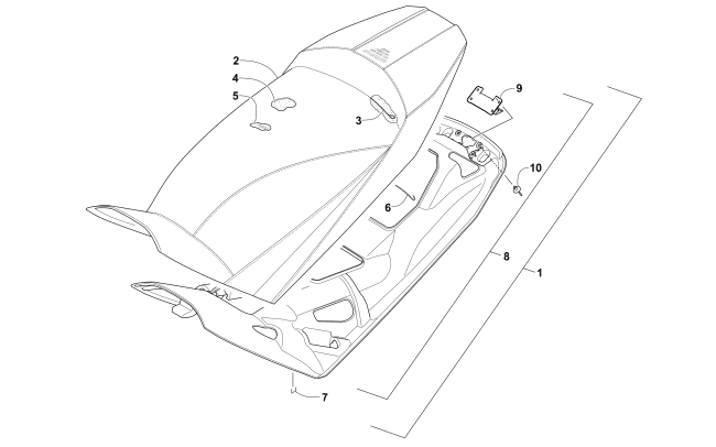 Parts Diagram for Arctic Cat 2016 ZR 7000 EL TIGRE LTD 129 SNOWMOBILE SEAT ASSEMBLY