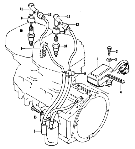 Parts Diagram for Arctic Cat 1977 JAG SNOWMOBILE ELECTRICAL