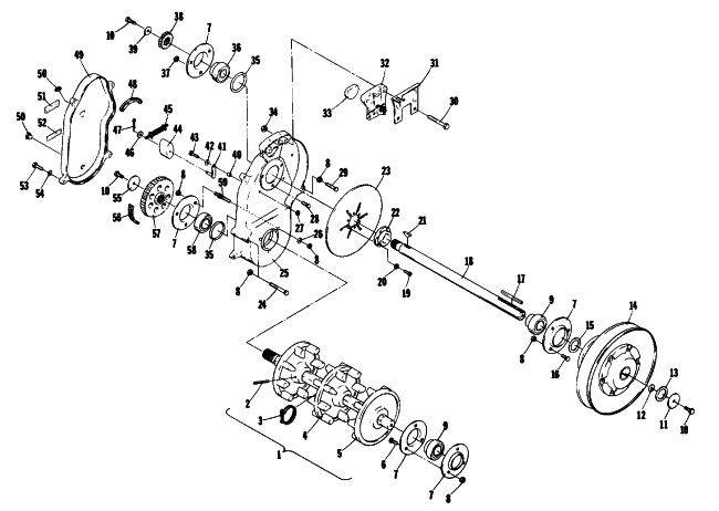 Parts Diagram for Arctic Cat 1977 JAG SNOWMOBILE DRIVE TRAIN