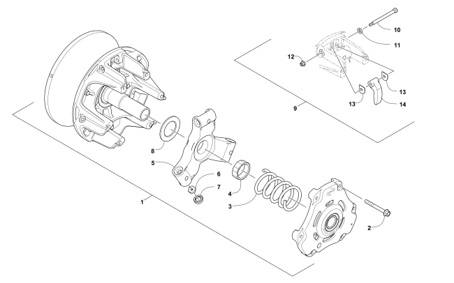 Parts Diagram for Arctic Cat 2016 XF 7000 CROSSTREK SNOWMOBILE DRIVE CLUTCH