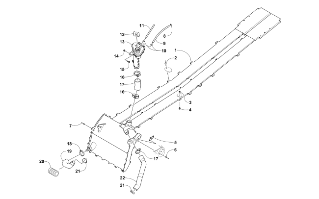 Parts Diagram for Arctic Cat 2016 M 8000 LTD 153 ES SNOWMOBILE COOLING ASSEMBLY (OS)