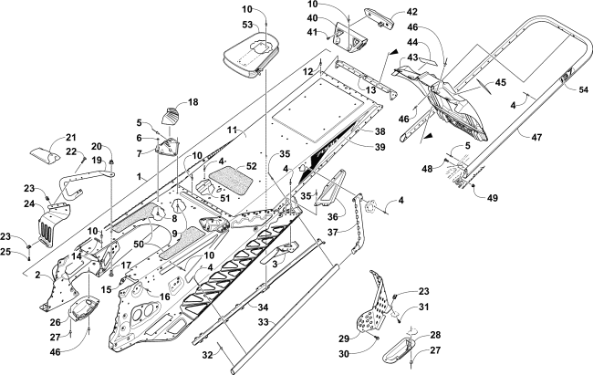 Parts Diagram for Arctic Cat 2016 ZR 7000 SNO PRO 137 SNOWMOBILE TUNNEL, REAR BUMPER, AND SNOWFLAP ASSEMBLY