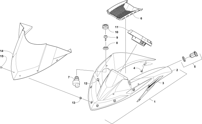 Parts Diagram for Arctic Cat 2016 M 7000 SNO PRO 162 SNOWMOBILE WINDSHIELD AND INSTRUMENTS ASSEMBLIES