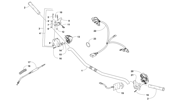 Parts Diagram for Arctic Cat 2016 ZR 9000 RR 129 SNOWMOBILE HANDLEBAR AND CONTROLS