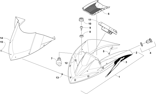 Parts Diagram for Arctic Cat 2016 ZR 7000 RR 129 SNOWMOBILE WINDSHIELD AND INSTRUMENTS ASSEMBLIES