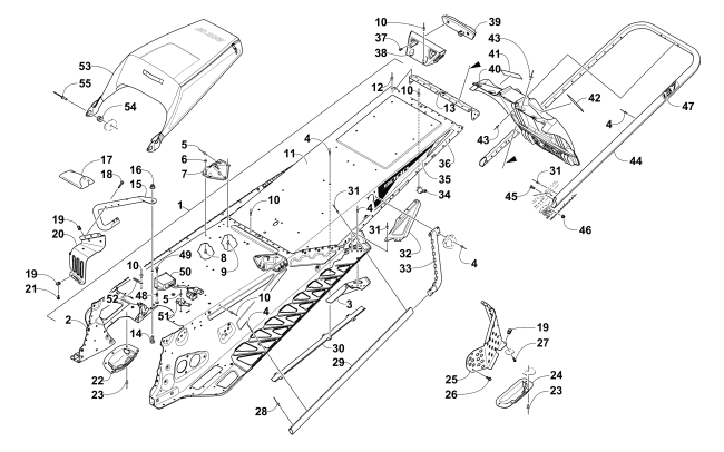 Parts Diagram for Arctic Cat 2016 ZR 9000 137 LXR SNOWMOBILE TUNNEL, REAR BUMPER, AND SNOWFLAP ASSEMBLY