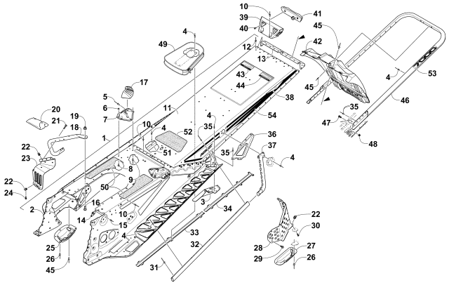 Parts Diagram for Arctic Cat 2016 M 7000 SNO PRO 162 SNOWMOBILE TUNNEL, REAR BUMPER, AND SNOWFLAP ASSEMBLY