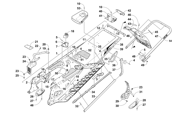 Parts Diagram for Arctic Cat 2016 ZR 7000 SNO PRO 129 SNOWMOBILE TUNNEL, REAR BUMPER, AND SNOWFLAP ASSEMBLY