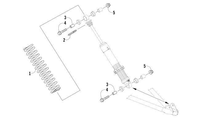 Parts Diagram for Arctic Cat 2017 BEARCAT 3000 LT SNOWMOBILE FRONT SHOCK ABSORBER ASSEMBLY