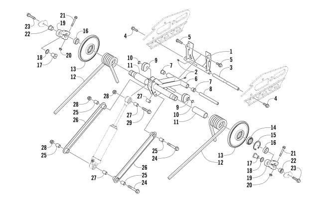Parts Diagram for Arctic Cat 2017 PANTERA 7000 LTD EARLY BUILD SNOWMOBILE REAR SUSPENSION REAR ARM ASSEMBLY